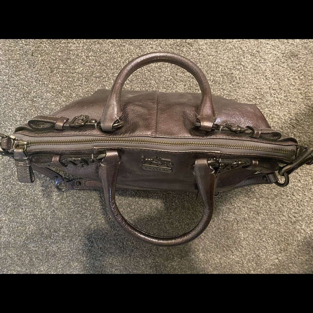 COACH Madison Metallic Leather Sophia Satchel - Picture 5 of 8